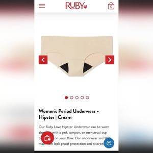 ✨2 for $10✨ Ruby Period Underwear - Cream